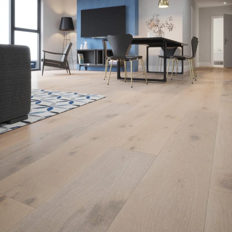 Load image into Gallery viewer, alpine oak laminate flooring on display in a living room
