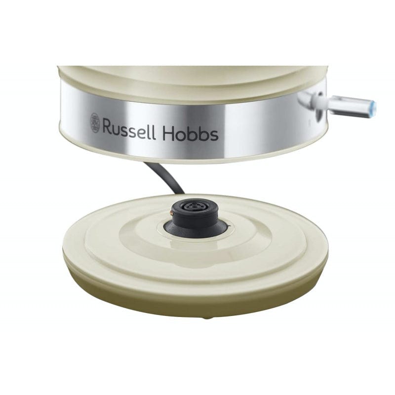 Завантажте зображення в засіб перегляду галереї, russell hobbs inspire kettle in cream bottom view
