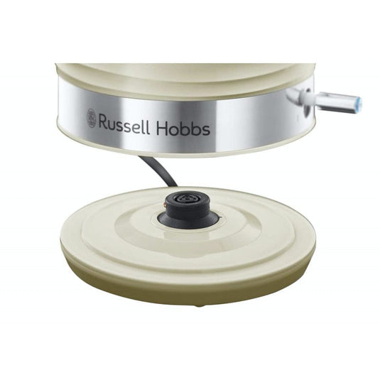 russell hobbs inspire kettle in cream bottom view