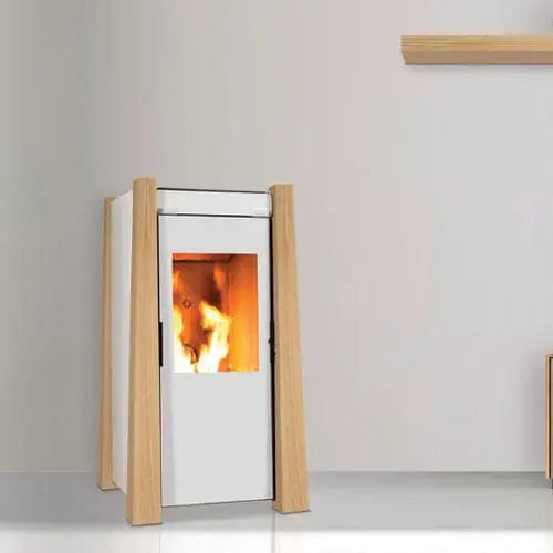 ecoforest keops 10 wood pellet stove in white, 10kw