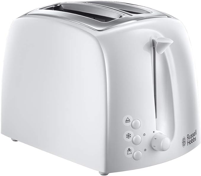 Load image into Gallery viewer, russell hobbs textures 2 slice toaster in white 
