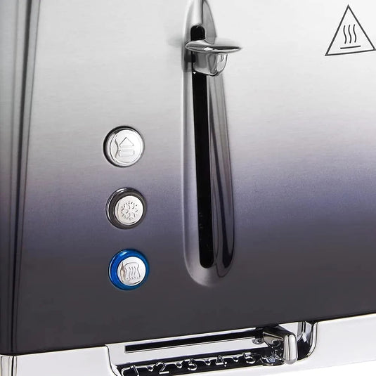 russell hobbs eclipse 4 slice toaster lift and look in midnight blue defrost system