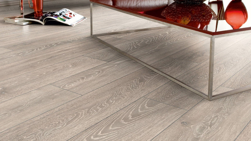 Load image into Gallery viewer, boulder oak laminate flooring on display in a home setting
