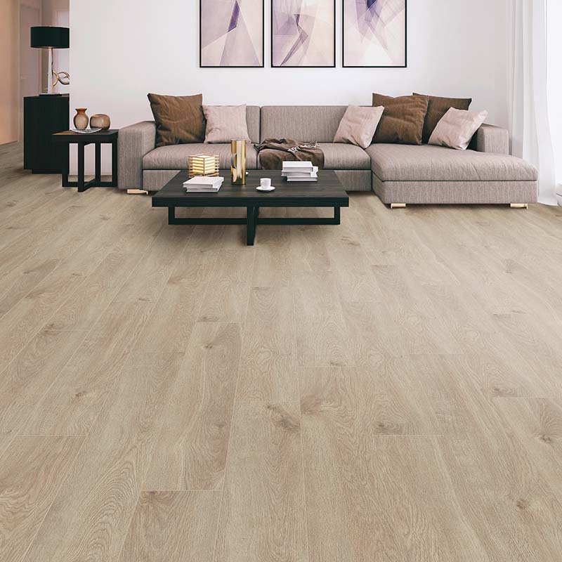 Załaduj obraz do przeglądarki galerii, granada oak laminate flooring on display in a living area

