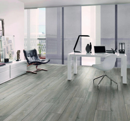 bergen oak laminate flooring displayed in an office space