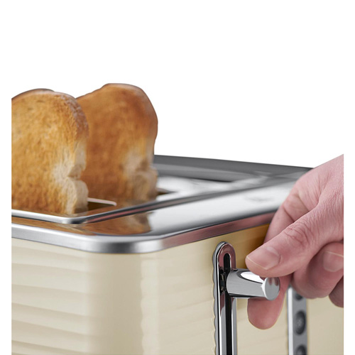 Load image into Gallery viewer, russell hobbs inspire 4 slice toaster in cream  wide slots
