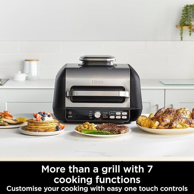 Завантажте зображення в засіб перегляду галереї, ninja foodi max pro health grill flat plate and air fryer 7 cooking functions
