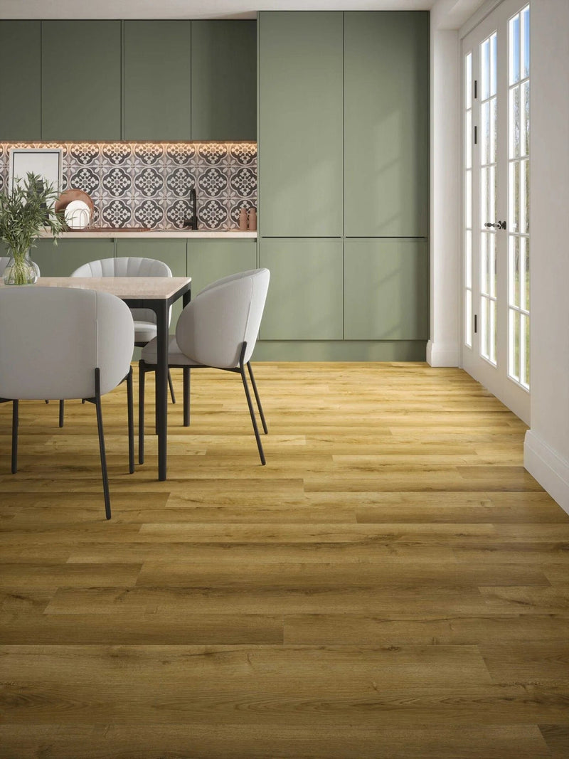 Load image into Gallery viewer, stade oak laminate flooring displayed in a kitchen
