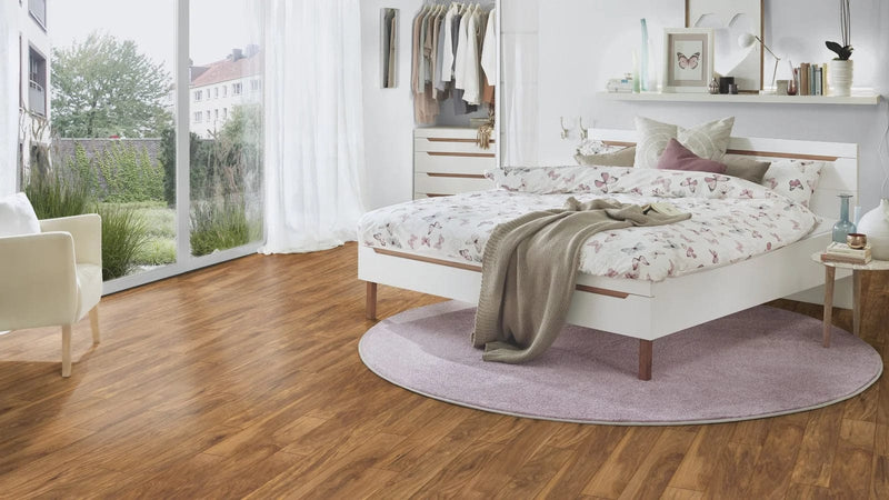 Load image into Gallery viewer, appalachian hickory flooring on display in a bedroom
