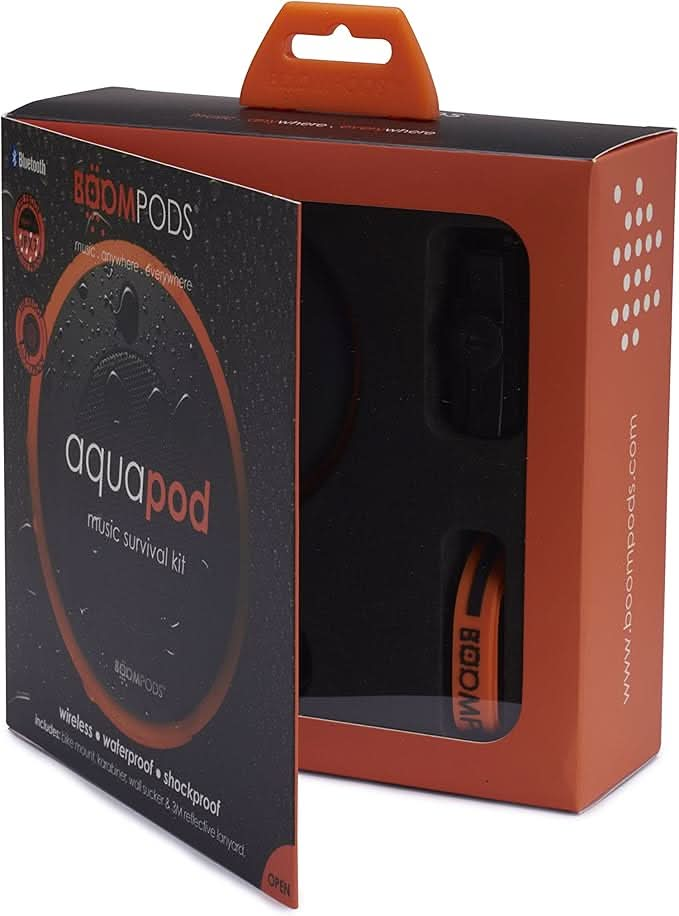 Завантажте зображення в засіб перегляду галереї, Boompods Aquapod Wireless Speaker | Black/Orange | AQPORA
