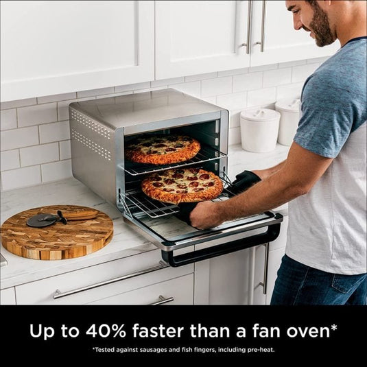 ninja foodi dual level air fryer oven faster than a fan oven
