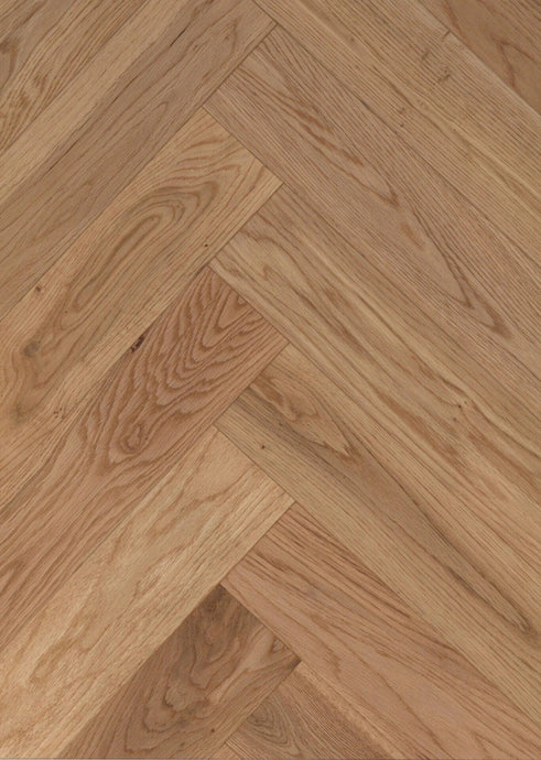 white oak herringbone UV lacquered solid wood flooring
