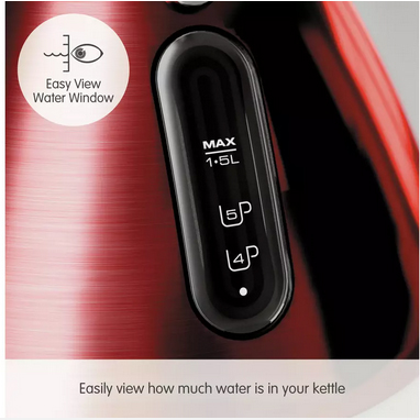Load image into Gallery viewer, morphy richards venture kettle in red easy view water window
