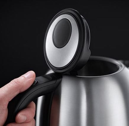 Load image into Gallery viewer, brushed steel russell hobbs snowdon kettle lid view
