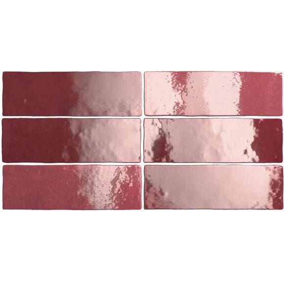 Load image into Gallery viewer, artisan tile in burgundy, 6.5x20cm
