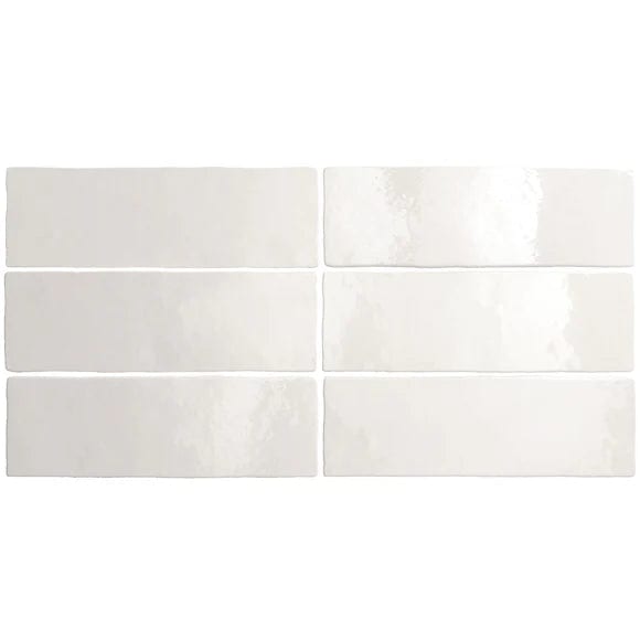 artisan tile in white, 6.5x20cm