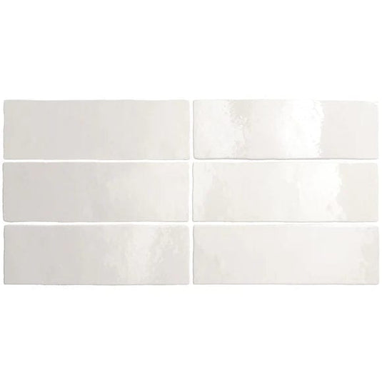 artisan tile in white, 6.5x20cm