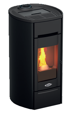 Kalor 98 Cast Round 6 Wood Pellet Stove in black