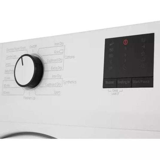white condenser dryer control panel