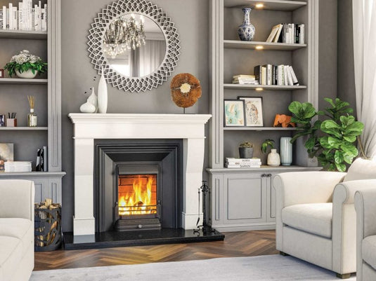 bertoneri darwin 60" fireplace surround in alpine white