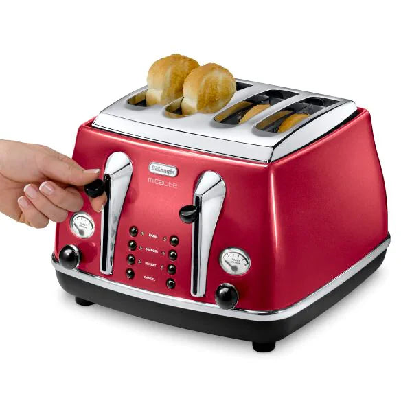 Load image into Gallery viewer, DeLonghi Icona Micalite 4 Slice Toaster | Red | CTOM4003R
