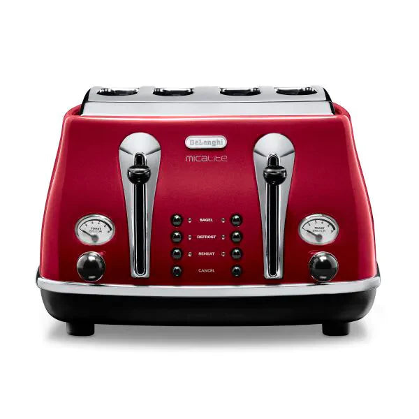 DeLonghi Icona Micalite 4 Slice Toaster | Red | CTOM4003R