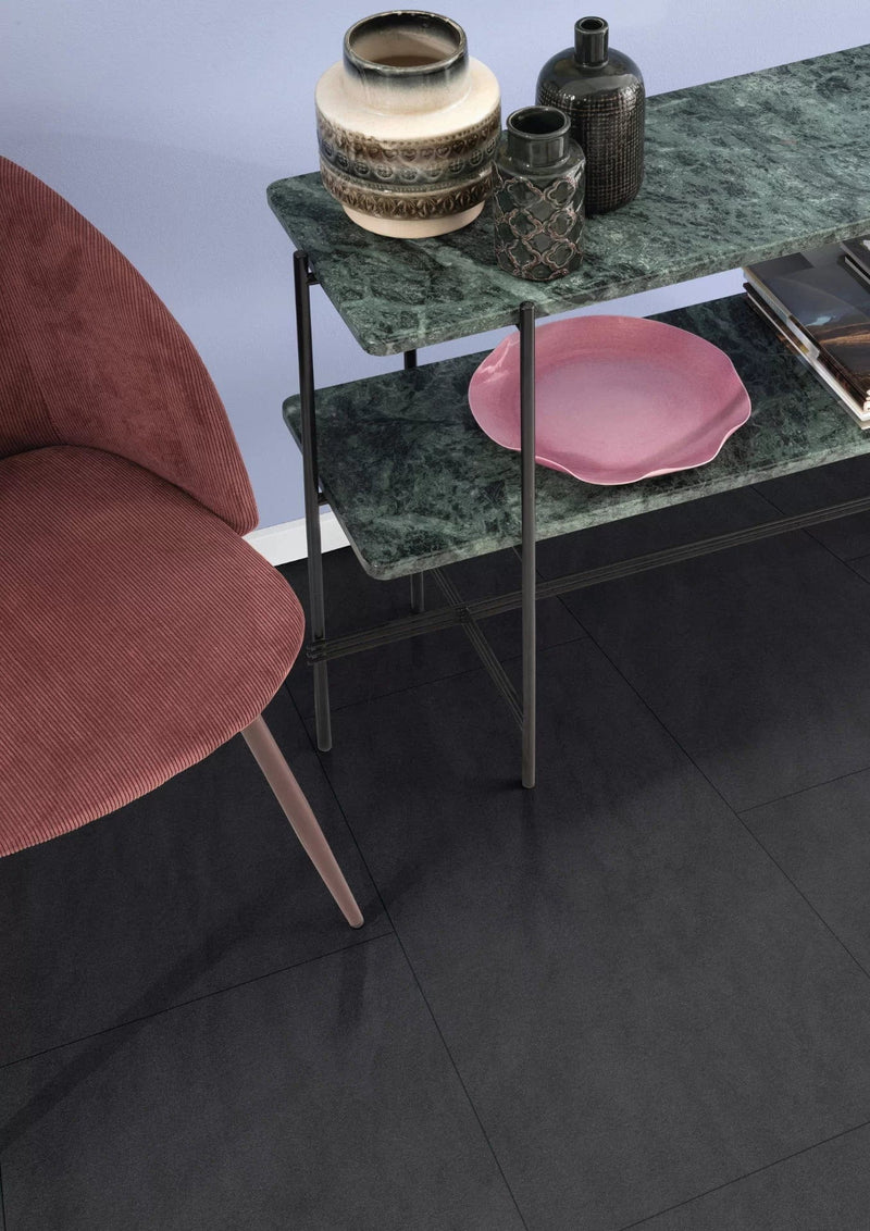 Załaduj obraz do przeglądarki galerii, dark santino stone aqua laminate flooring on display in a home setting
