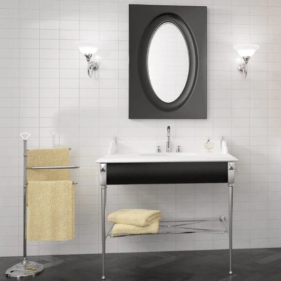 Załaduj obraz do przeglądarki galerii, evolution tile in blanco brillo, 7.5x15cm in the bathroom

