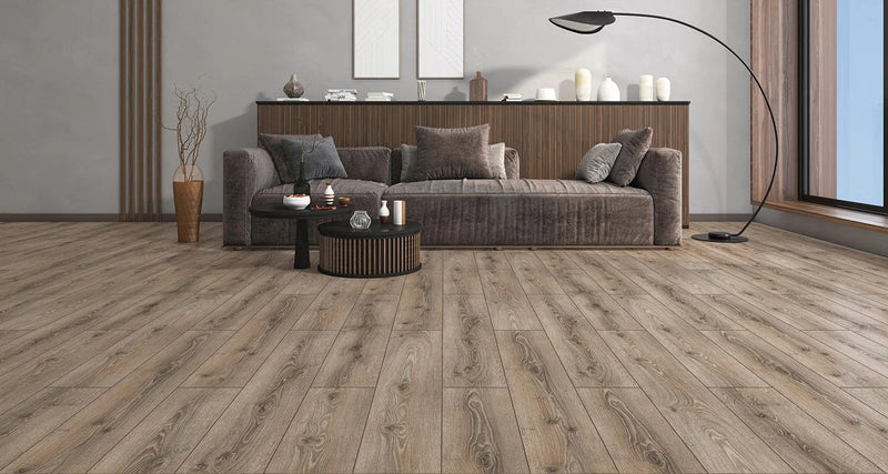 Load image into Gallery viewer, normandy oak laminate flooring displayed in a living area
