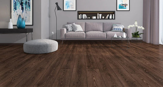 harbour oak laminate flooring on display in a living area