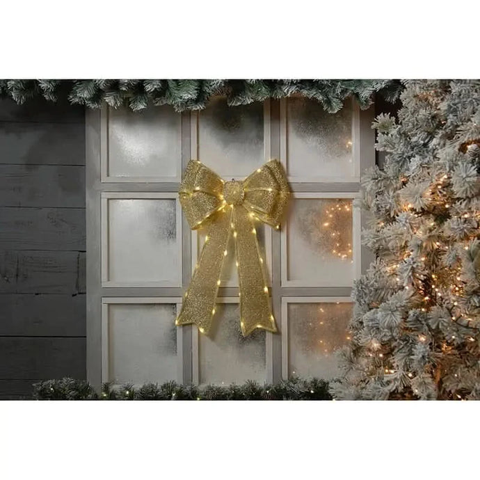 Festive 40 X 60Cm Bo Lit Gold Bow | P036710