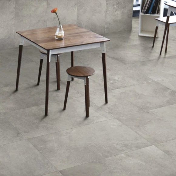 Load image into Gallery viewer, pietre di fiume tile in grigio, 30x60cm as flooring

