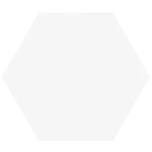 miniworx hexagon ral 9016 tile in white matt, 21x24cm