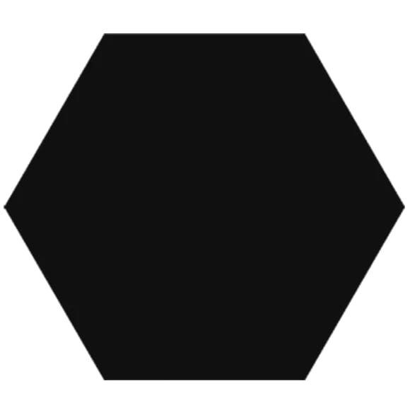 miniworx hexagon ral 1500 tile in matt black, 21x24cm