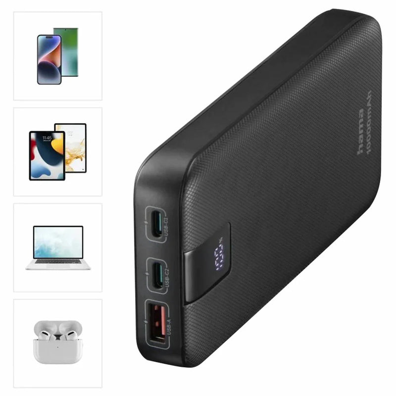 Load image into Gallery viewer, Hama 20000mAh Quick Charge 3.0 Power Bank | Anthracite Black | 514813
