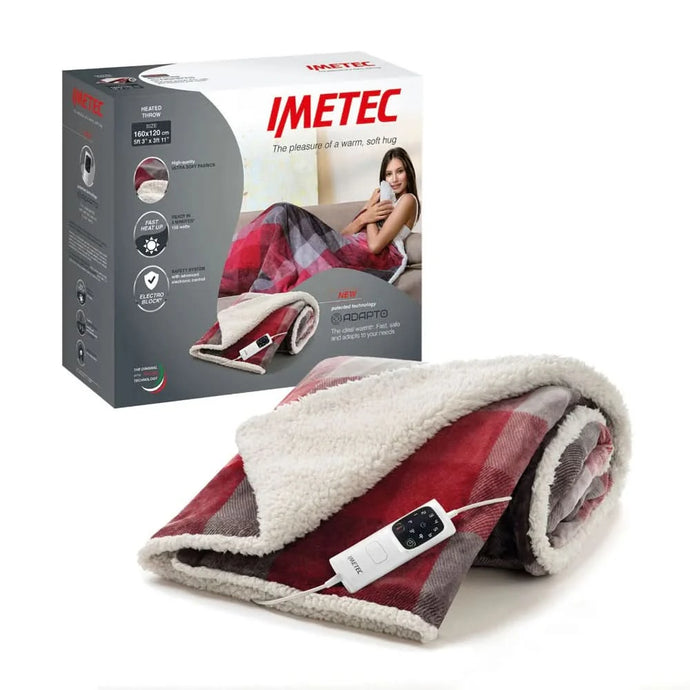 Imetec Deluxe Electric Throw Tartan/White Sherpa | 16739