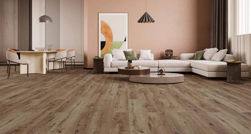 Load image into Gallery viewer, summer mese oak laminate flooring displayed in a living area
