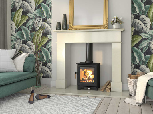 bertoneri balmoral 54" fireplace surround in honed grey