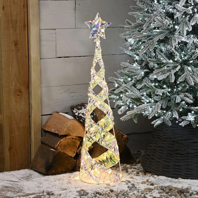 Festive 80Cm Lit Star Shimmer Spiral Tree - Multifunction | P051296