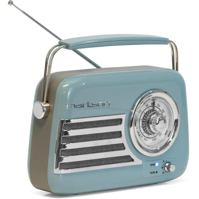 Madison Retro FM Radio with Bluetooth | Blue | 143587