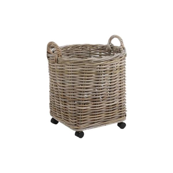 Marcia Round Basket on Wheels | Medium