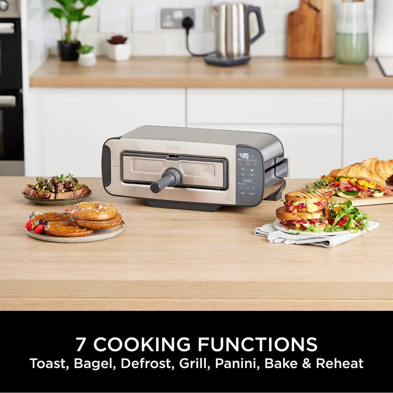 Załaduj obraz do przeglądarki galerii, ninja foodi 3 in 1 toaster grill and panini press 7 cooking functions
