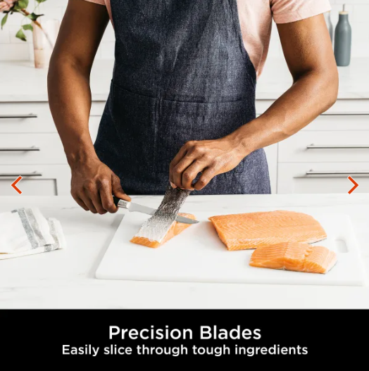 ninja foodi stay sharp knife block with integrated sharpener, 6 piece set precision blades