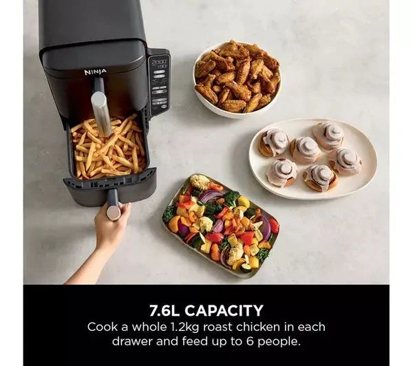 Załaduj obraz do przeglądarki galerii, Ninja Double Stack 2-Drawer Air Fryer | 7.6L | Black | SL300UK
