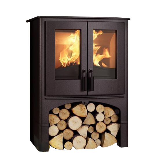 Load image into Gallery viewer, Nordic Lodge with Wood Compartment Boiler | 24kW | Wood Burning | Black | NOLOBOFE100141
