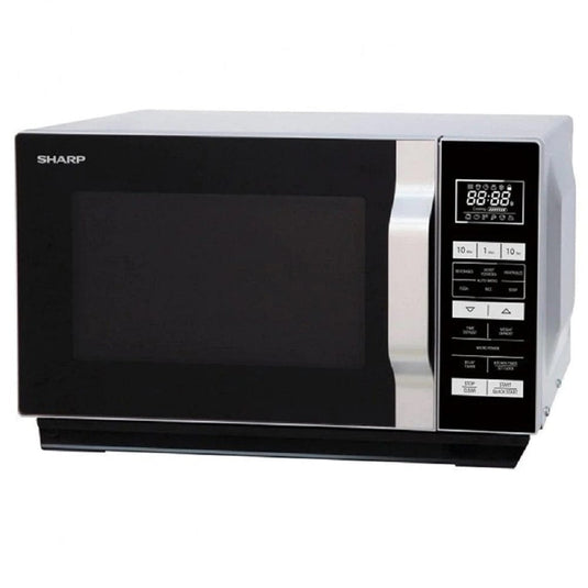 sharp microwave freestanding in silver