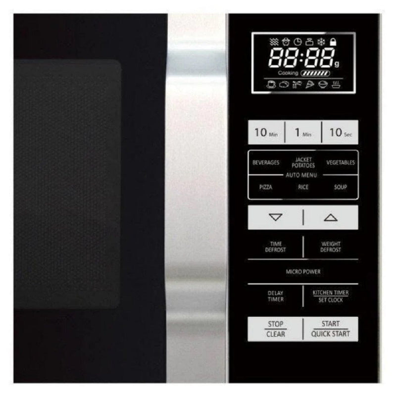 Load image into Gallery viewer, sharp microwave freestanding in silver control panel
