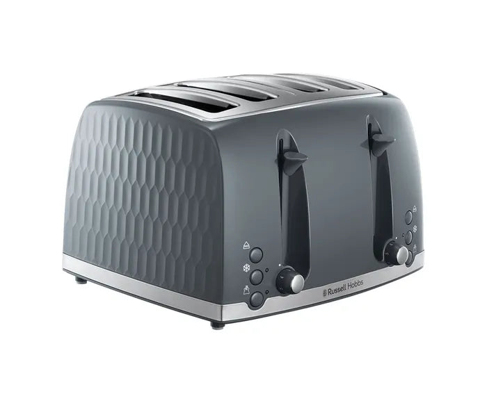 Load image into Gallery viewer, Russell Hobbs Honeycomb 4 Slice Toaster Grey | 26073
