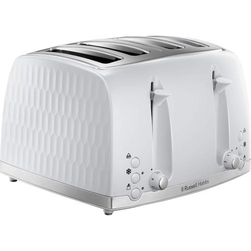 Load image into Gallery viewer, Russell Hobbs Honeycomb 4 Slice Toaster White | 26070
