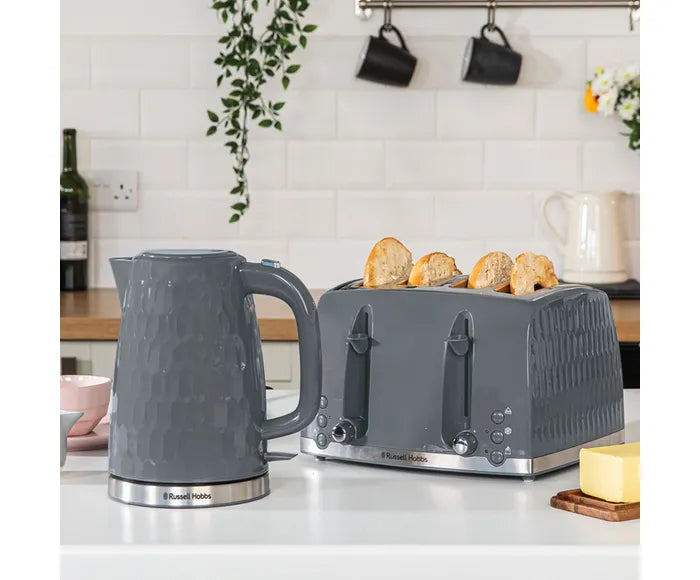 Load image into Gallery viewer, Russell Hobbs Honeycomb 4 Slice Toaster Grey | 26073
